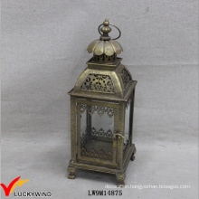 Square Handmade Gold Antique Candle Lantern